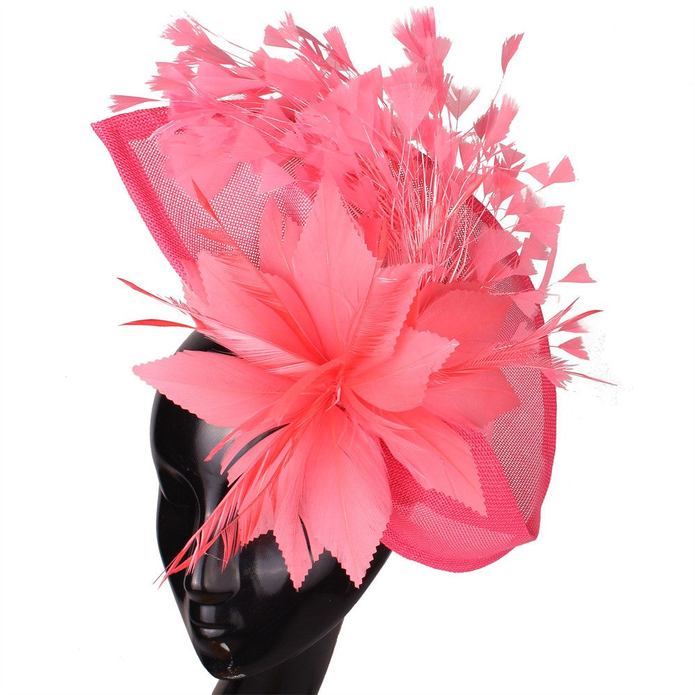 Fascinator de Cabelo com Clipe para Casamento - Pena Laranja Charmosa, Chapéu, Flor, Véu, Acessório de Cabelo de Noiva para Festas SYF678