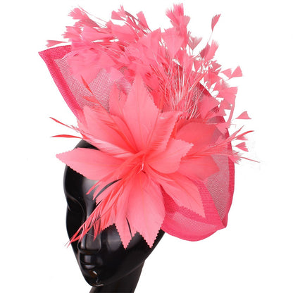 Fascinator de Cabelo com Clipe para Casamento - Pena Laranja Charmosa, Chapéu, Flor, Véu, Acessório de Cabelo de Noiva para Festas SYF678