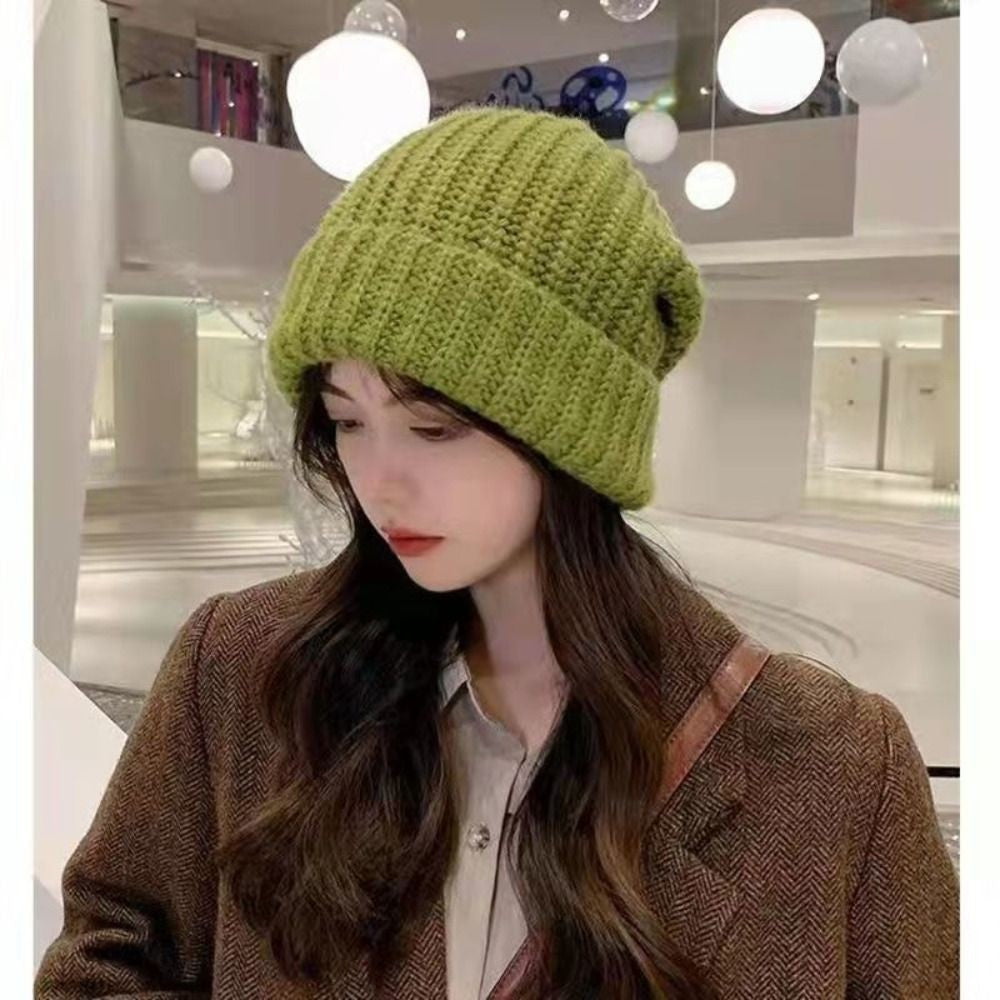 Chapéus de Inverno Quentes da Moda para Mulheres Casual Empilhamento Boné de Malha Gorros Chapéus Masculinos Cor Sólida Hip Hop Unissex Feminino Gorros