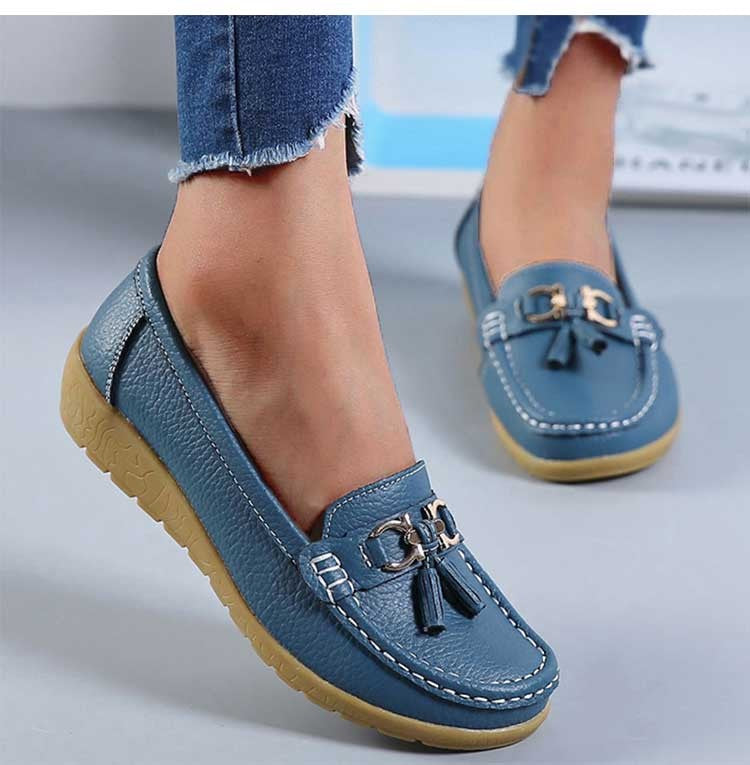 Women Shoes Nurse Loafers Shoes Classics Flats Zapatos Mujer Comfortable Flat Shoes Women White Casual Leather Women's Footwear