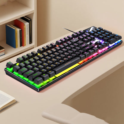 YINDIAO K500 Teclado com Fio para Jogos Notebook Desktops PC Acessórios de Escritório Teclados Gamer de Perfil Baixo com Teclado Numérico
