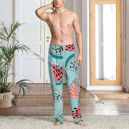 Colorful Summer Watermelon Mens Pajamas Pyjamas Pants Lounge Pants Sleep Bottoms