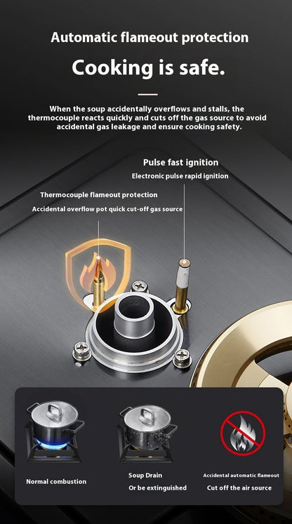 Dual Fuel 3500W Gas Electric Cooker Household Concave Induction Cooktop Class Energy Built-in Countertop Natural Gas Easy Table