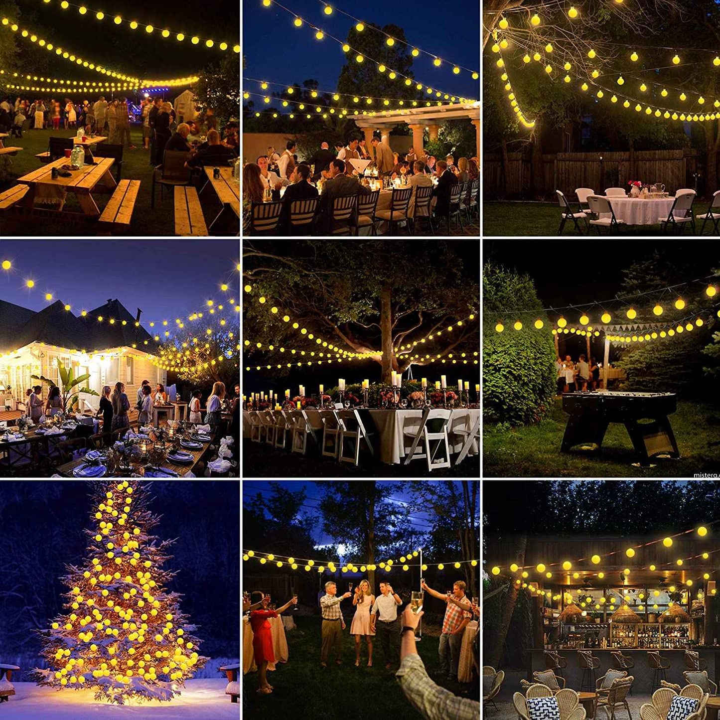 Solar String Lights Outdoor 200 LED Crystal Globe Lights Waterproof Solar Festoon Fairy Light for Garden Christmas Party Decor
