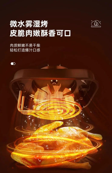 New air fryer. For home use. For making french fries. Visible. Multi-function all-in-one. Automatic.  Oil-free electric oven.