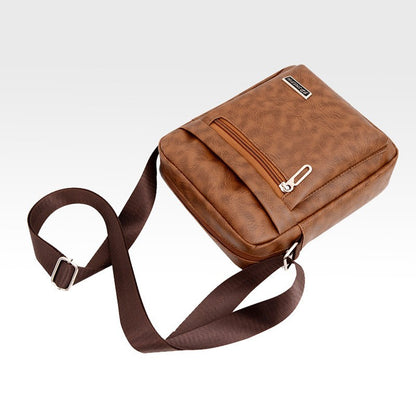 High Quality Men Shoulder Bag Men PU Leather Flaps Men's Crossbody Bags Business Flap Male Solid Messenger Bag Travel Bag