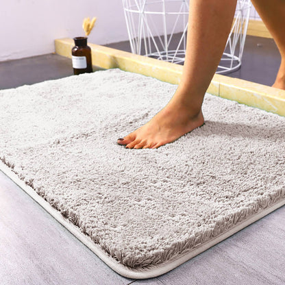 Bathroom Rug Super Absorbent Soft Microfiber Shaggy Bath Mat Non-Slip Machine Washable Bath Rug