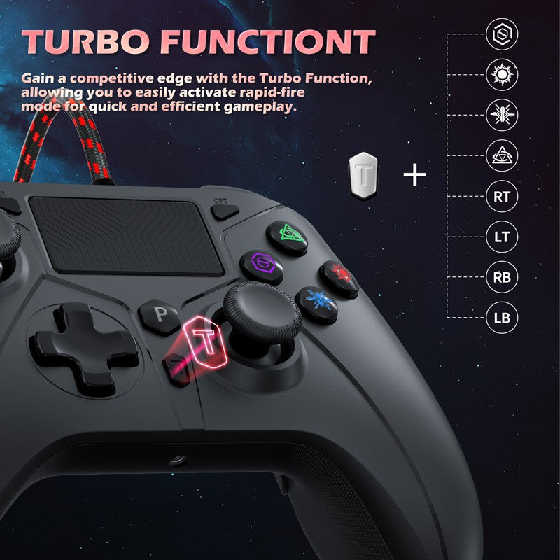 Controller For Playstation 5 PS5/PS4/PC/Steam Wired Gamepad Turbo Dual Vibrate Hall Effect Linear Trigger Game Control Joystick