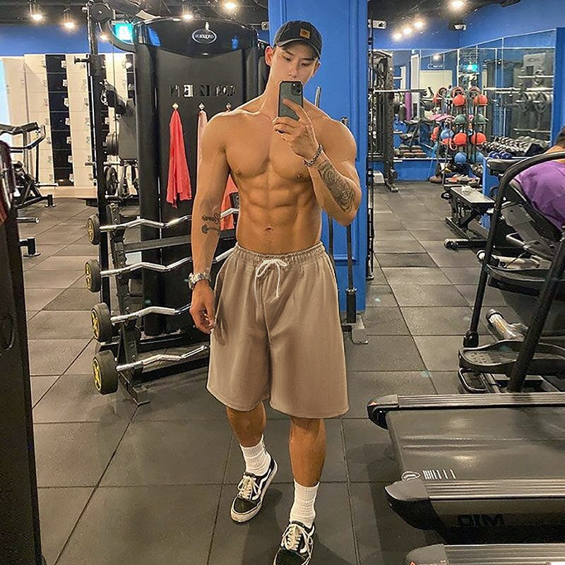Men's Gym Training Basketball Shorts Loose Fit Mid Calf 3 4 Length Quick Dry Breathable Hiphop Streetwear Casual Workout Running