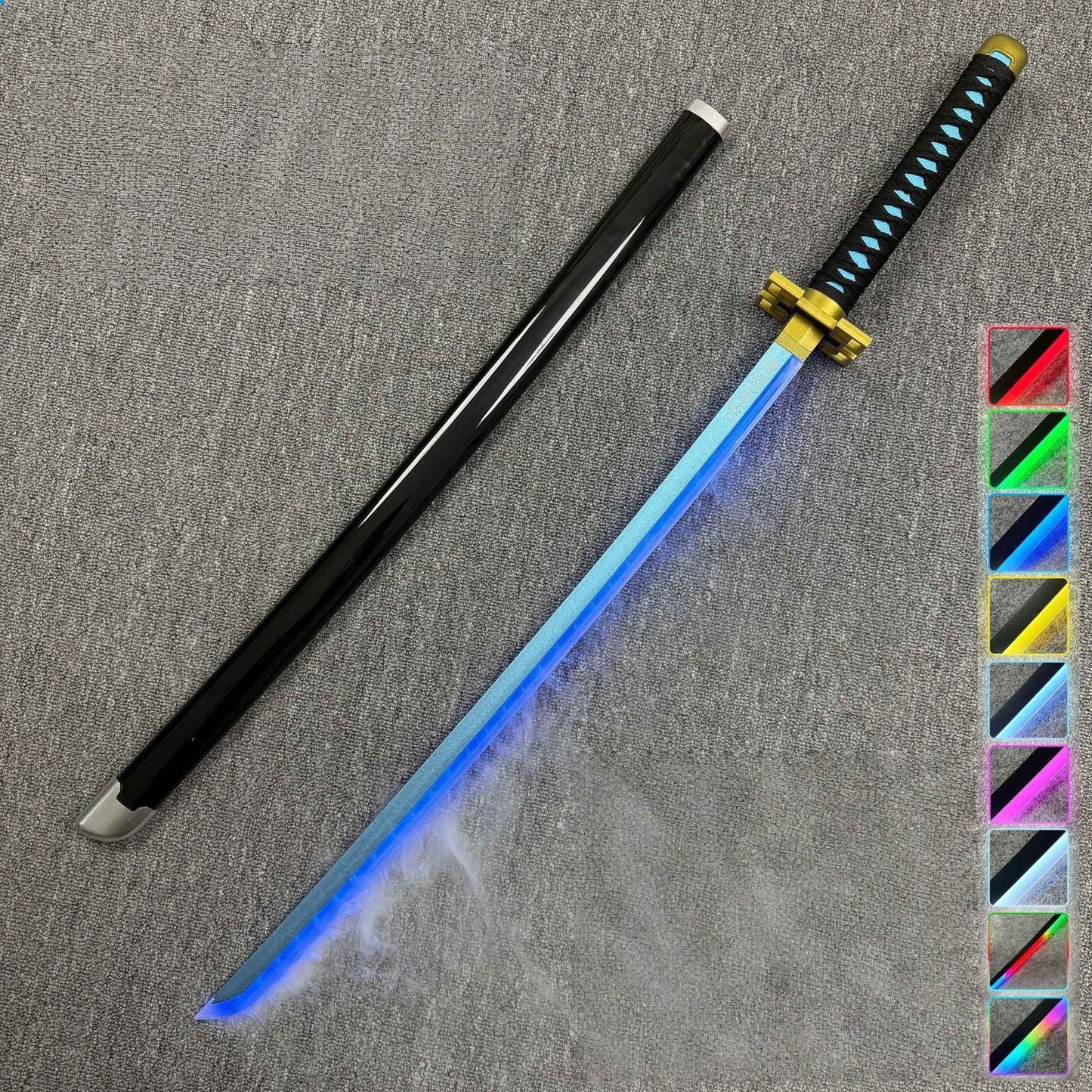 40inch Vapour Rukia Katana Glow Fog Sword Anime Bleach Cosplay Real Size Japanese Katana Original Samurai Led Lightsabre Gift
