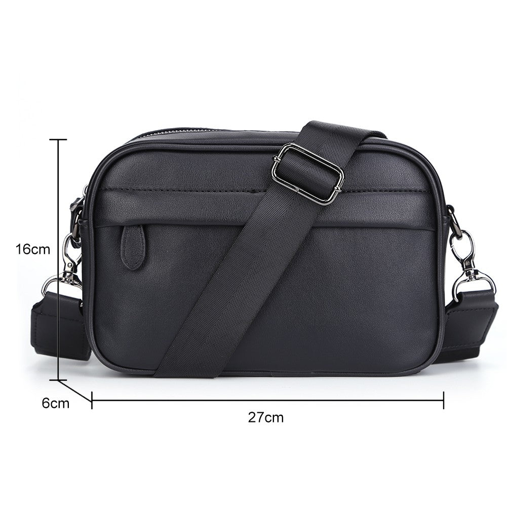 Luxury Business Shoulder Bag for Men Design Plaid PU Leather Messenger Bag Crossbody Bag Casual Zipper Small Square Sling Bag