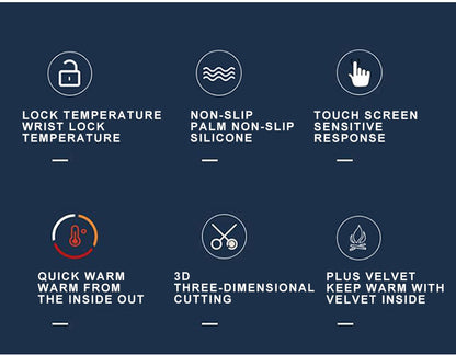 GOBYGO 1Par Luvas de Inverno com Forro de Lã para Aquecer, Luvas de Ciclismo Antiderrapantes de Silicone, Luvas de Pesca Touchscreen com Dois Dedos Expostos