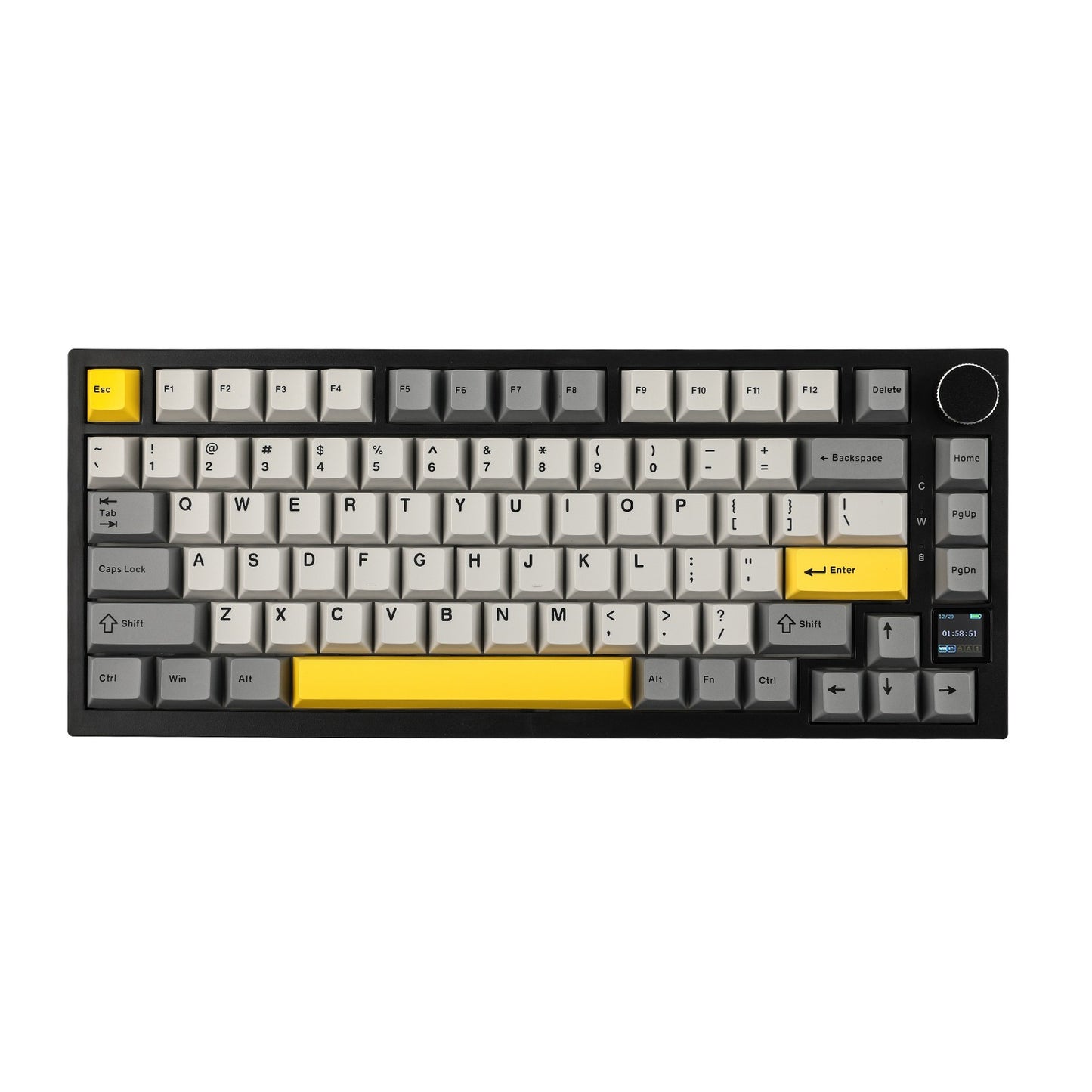 Teclado Gamer Ajazz AK820 Pro com Chave Magnética, Montagem Gasket, Bluetooth 5.1/Wireless 2.4G/USB-C com Fio, Tela TFT, para Mac/Windows