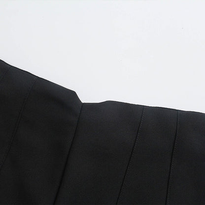 CLAZZAA Women Fashion Solid Front Zipper Pleated Straight Pants Vintage High Waist Full Length Female Chic Lady Trousers