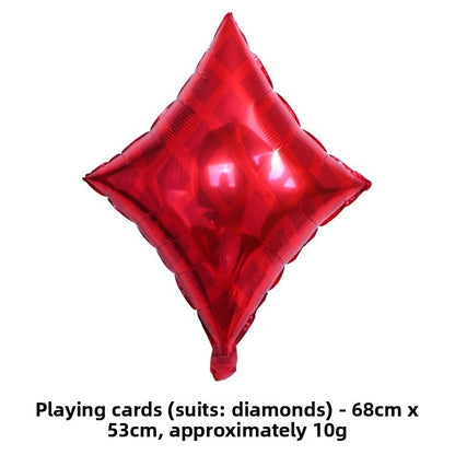 10Pcs Poker Cards Casino Balloon Aluminum Foil Balloons Wedding Christmas Party Shower Birthday Decoration Heart Club