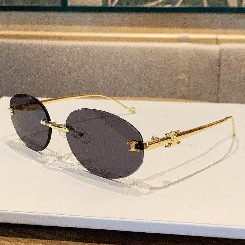 Fashion Rimless Sunglasses Women Trendy Gradient Lens Frameless Square Sun Glasses Female Retro Punk Shades UV400 Eyewear 308336