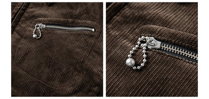 Rugged Bronson Thickened Heavy Corduroy Coat Cossack Short Jacket Fleece Liner Jacket Cool