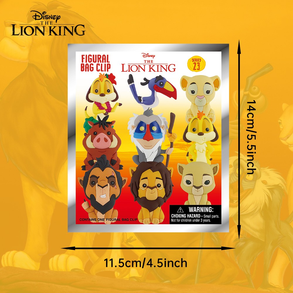 O Rei Leão Chaveiro de Bolsa de PVC Colecionável Licenciado Oficialmente Simba Timão Pumba Decoração Presente 1 Unidade Disney