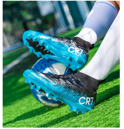 Men Soccer Shoes Football Boots Ultra-light Non-slip Long Spikes Outdoor Professional Cleats Grass Sports Shoes Match Sneakers