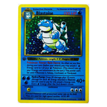 Cartas Colecionáveis Pokémon 1996 1ª Edição Flash Cards Charizard Blastoise Jogo DIY PTCG Jogo Anime Cartas Feitas à Mão Brinquedos de Presente