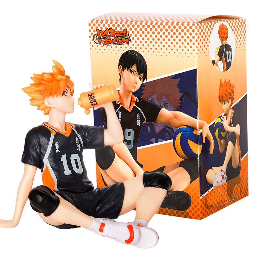 12,5cm Anime Haikyuu Figura Shoyo Hinata Modelo Brinquedo Boneco de Ação Noodle Stopper Tobio Kageyama Coleção de Voleibol Brinquedo de Caixa
