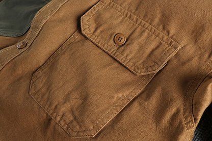 Long Sleeve Tactical Shirts Men  Patch Cargo Shirt Cotton American Casual Vintage Tooling Jacket Outdoor Workwear Blusas