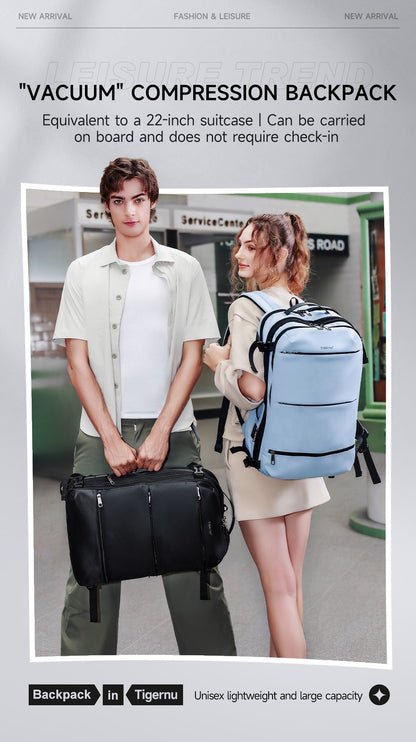Tigernu Vacuum Backpacks Men Expandable Bags 17inch Laptop Backpack Bags Male Travel Backpacks Large Capacity Backpack Women Bag