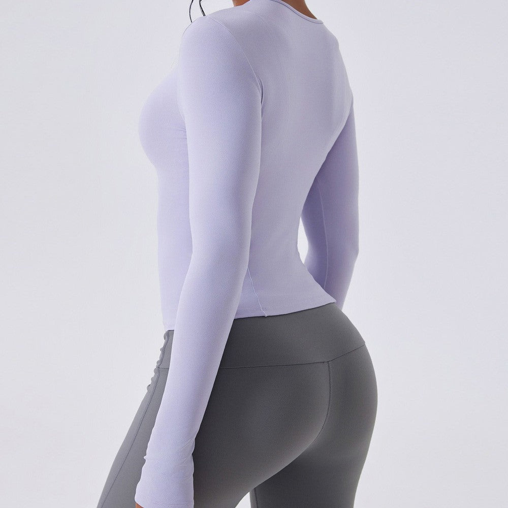 Women Long Sleeve Workout Top Gym Casual Outdoor Top Workout Dry Fit Breathable High Elastic Sports Top Sports Long Sleeved