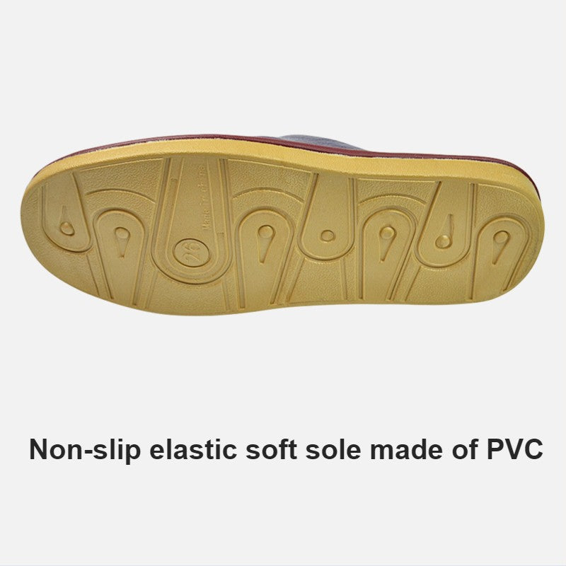 Big sizeGenuine Cow Leather Slippers Homes in indoor slipper Spring Autumn men women elderly non-slip casual single Slides shoes