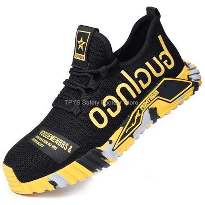 Sapatos de Segurança Leves com Biqueira de Aço Masculinos Antiperfuração Sapatos de Trabalho Masculinos Respiráveis Sapatos Industriais Botas de Segurança de Trabalho Indestrutíveis