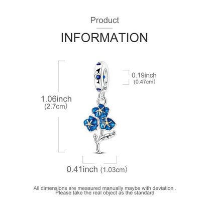 Pingente Charm Libélula Tema Primavera Prata Esterlina 925 Borboleta Flor Pendente Compatível com Bracelete Colar Joias DIY