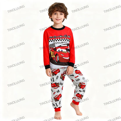 Autumn Kids McQueen Boutique Pajamas Sets 100% Pure Cotton Mickey Minnie Elsa 2pcs Pyjamas for Baby Boys Girls Toddler Sleepwear