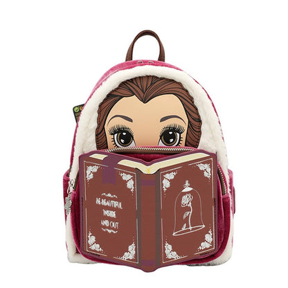 Nova carteira mochila mini Loungefly Disney A Bela e a Fera Bela Vitral Retrato