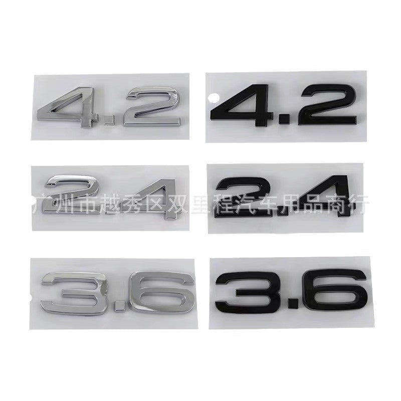 Adesivo de logotipo de carro 3D ABS cromado preto com letras para porta-malas traseiro 3.2 3.6 TDI emblema para Audi 3.2 3.6 TDI acessórios automotivos