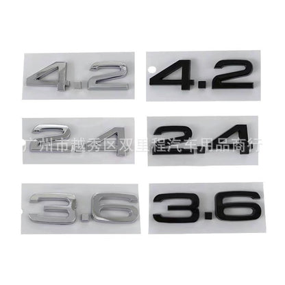 Adesivo de logotipo de carro 3D ABS cromado preto com letras para porta-malas traseiro 3.2 3.6 TDI emblema para Audi 3.2 3.6 TDI acessórios automotivos