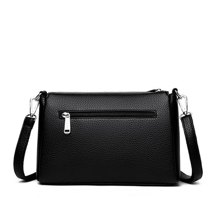 Top Quality Pu Leather Female Crossbody Three Layers Pockrts Bag Elegant Shoulder Bags for Women Casual Purses and Handbags Sac