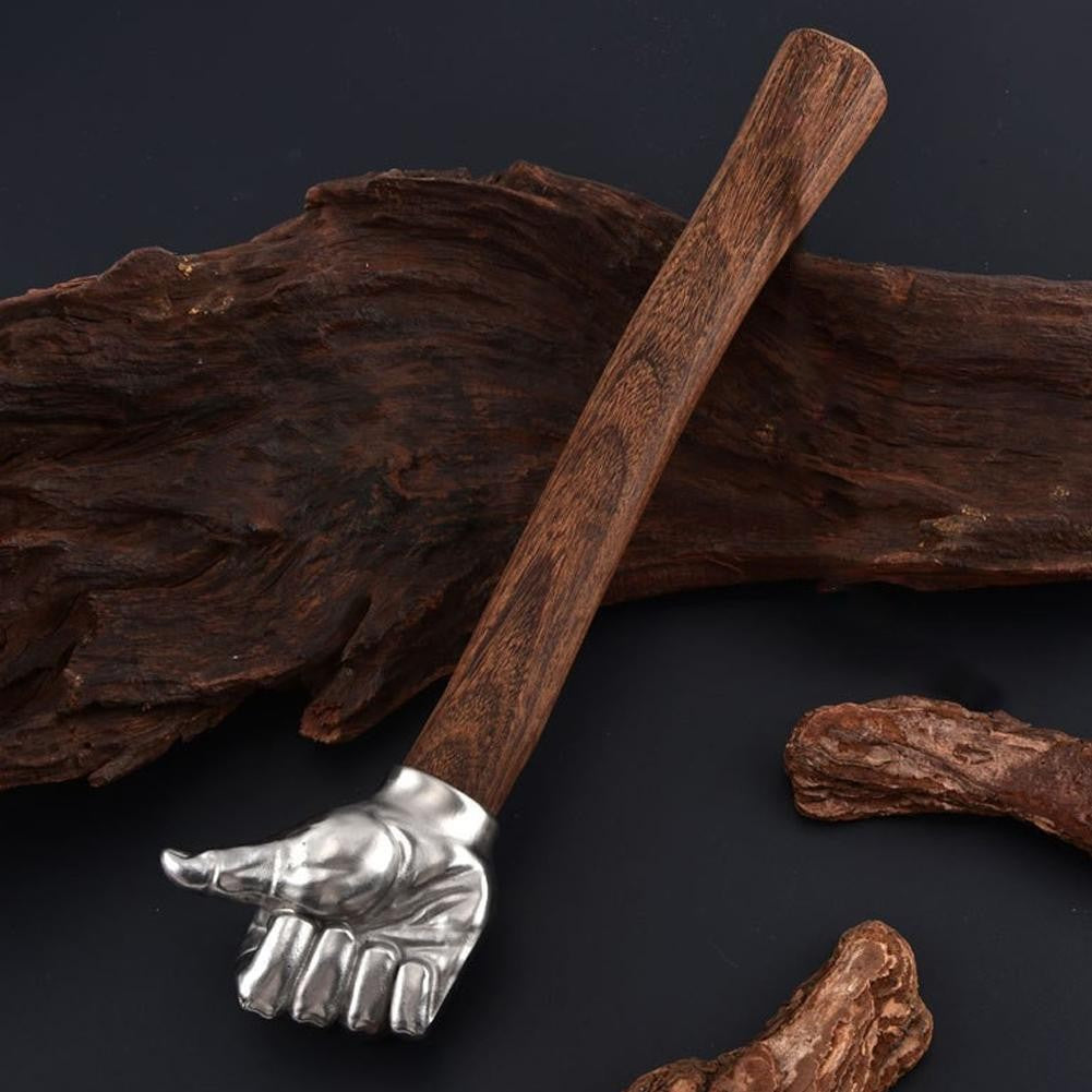Martelo Punho Cabeça, Martelo de Aço Inoxidável com Cabo de Madeira Maciça para Acampamento ao Ar Livre, Ferramentas Multiuso para Artesanato e Ferragens