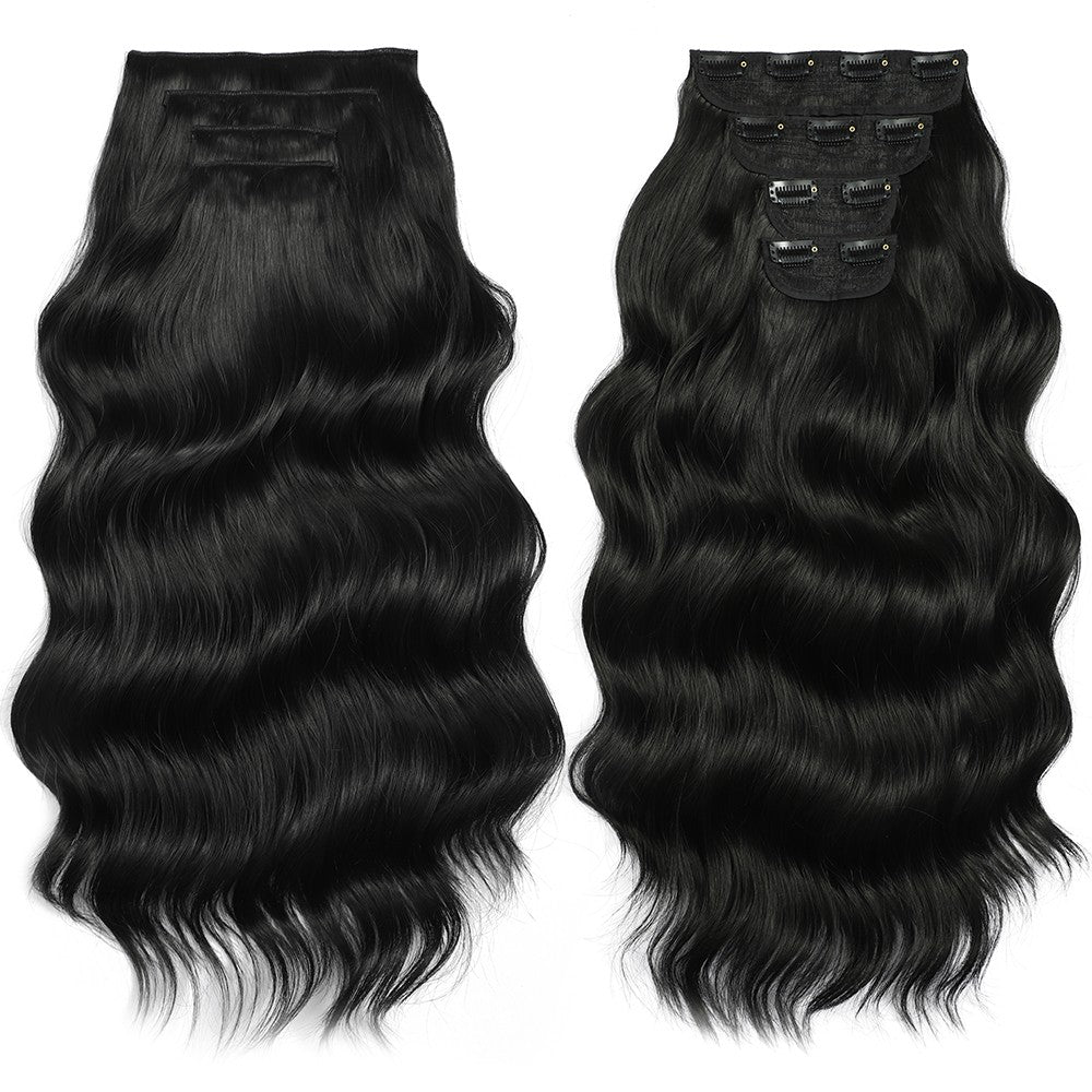 Bio Body Wave Clip in Hair Extensions 22 polegadas 4 peças/lote 220g Macio Natural Fibra Sintética Resistente ao Calor Clip in