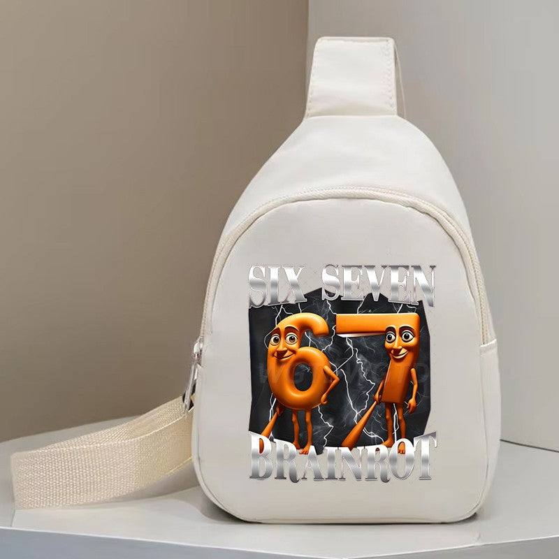 Lightweight Kids Bag for Girl Boy Tung Tung Tung Sahur Funny Meme 6 7 Children's Chest Bag Six Seven Italian Brainrot Purses