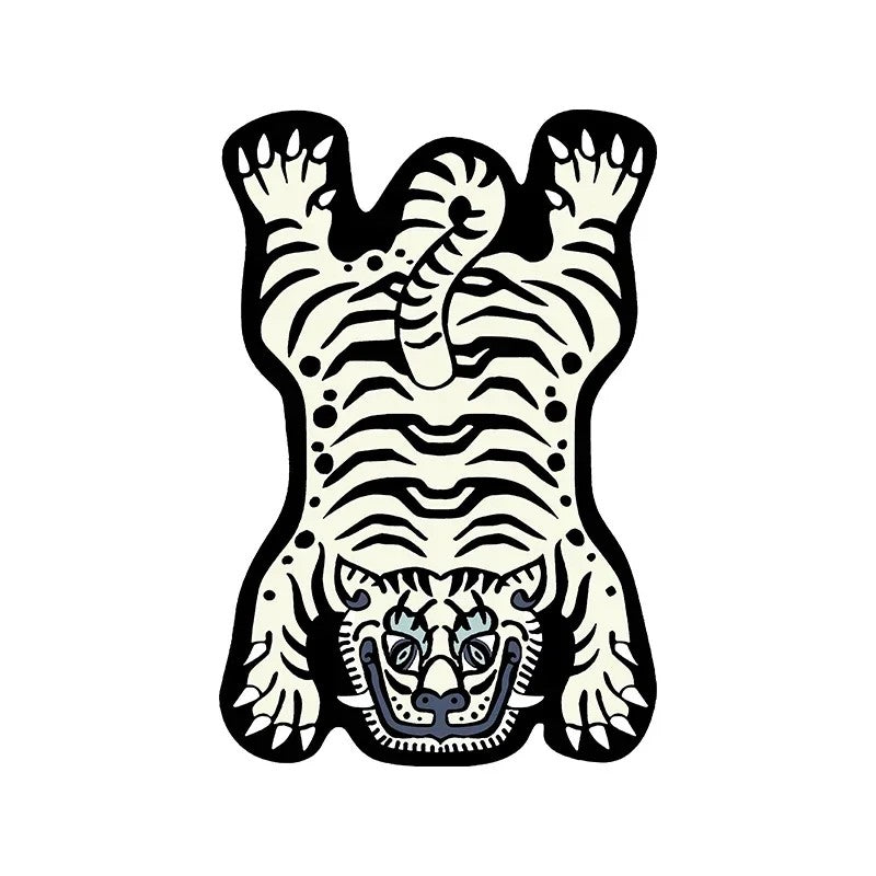 VIKAMA Cartoon Shaped Tiger Carpet Living Room Children's Bedroom Bedside Rugs Home Decor Non-Slip Kitchen Balcony Floor Mats