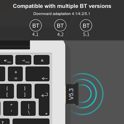Adaptador Bluetooth 5.3 USB Compatível com Windows 11/10/8.1 Receptor de Música Plug&Play Mini Transmissor para PC Desktop
