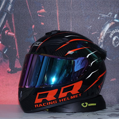 Capacete de Motocicleta Fechado Masculino Feminino DOT Inverno Segurança Antiembaçante Impermeável Pilotagem Moto Capacete Motocross