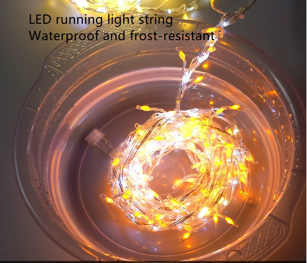 2.5M 232LED Fairy Lights String with Flat Cables Flowing Strobe Copper Wire Lights Festival Outdoor Waterproof Decorative Lights