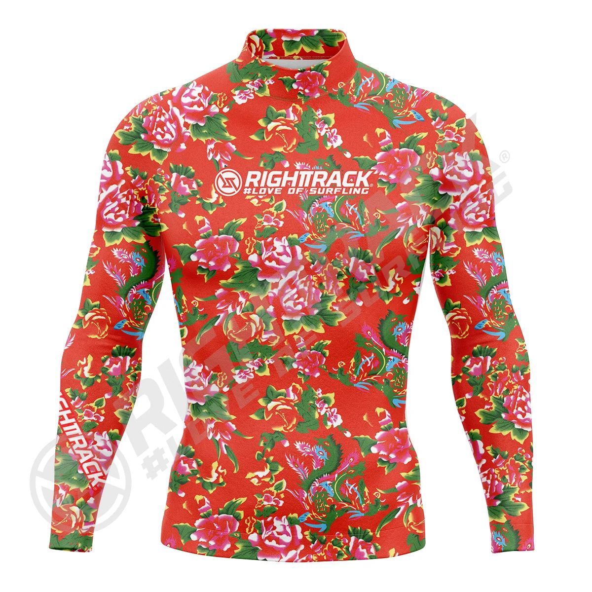 Hot Men's Surfing Shirt Flowers Camo Lycra Rashguard RIGHTTRACK Surf Sportswear Beach UV Swimwear UPF50 Clothes