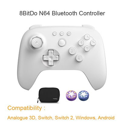8BitDo N64 Bluetooth Controller for Analogue 3D, Nintendo Switch, Switch 2, Gaming Joystick Gamepad for Windows and Android