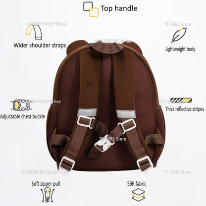 Cute Large Capacity Children's Backpack Cartoon Breathable Student Schoolbag Bear Animal Shaped Schoolbag Boys Girls Gift