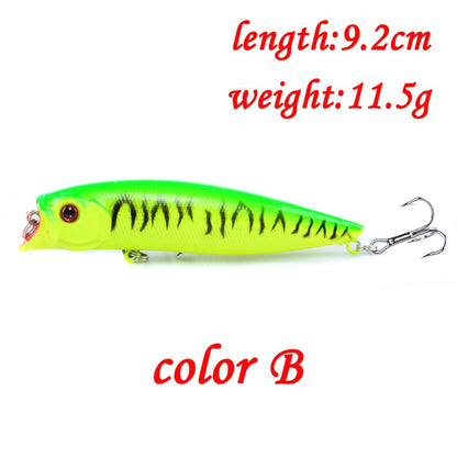 POETRYYI 1pc Isca de Pesca Artificial Popper 9cm/11g Popper de Superfície 17 Cores Isca Rígida Wobblers de Plástico Acessórios de Pesca