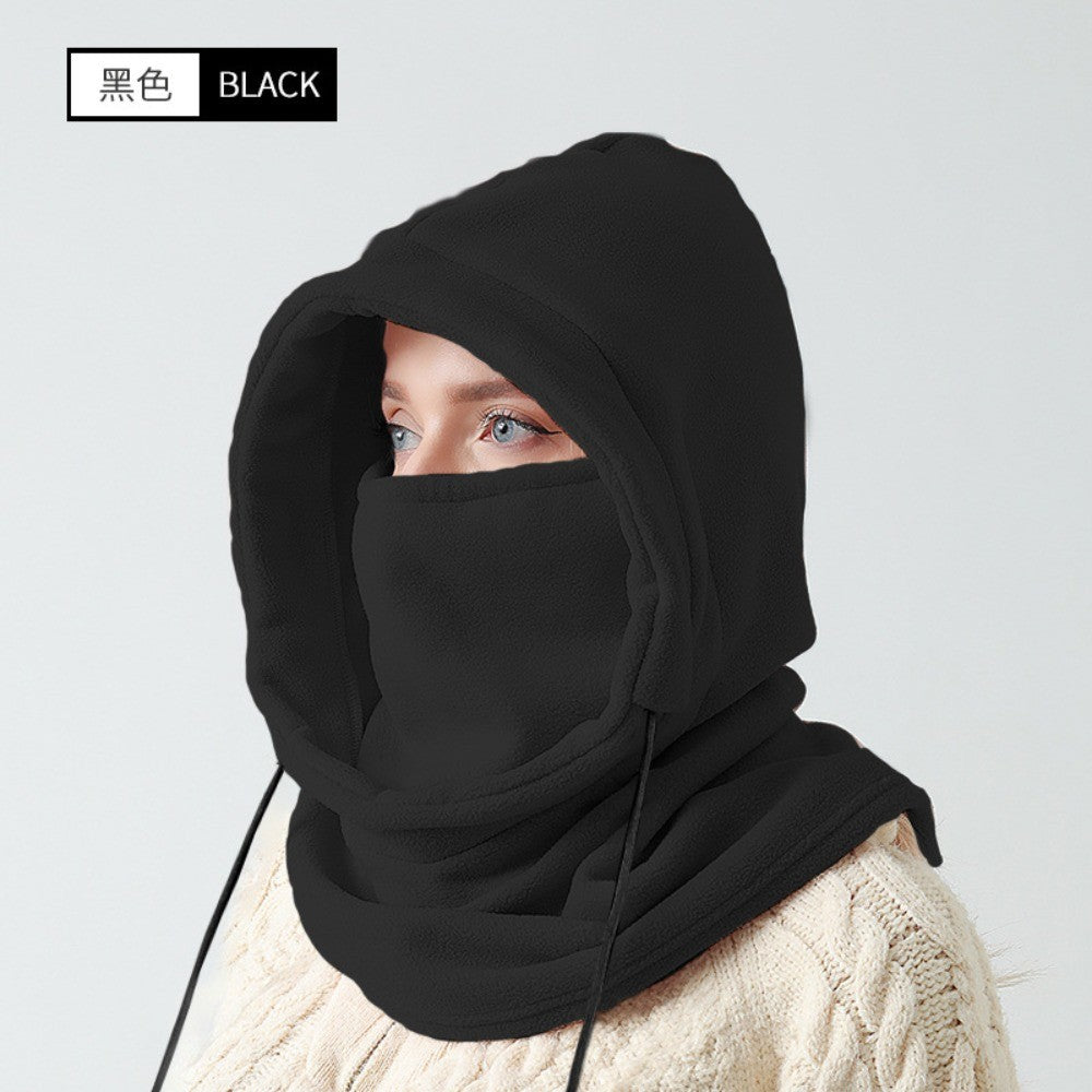 3PCS Unisex Winter Balaclava Knit Hood Windproof Drawstring Motorcycle Riding Warm Cap Headgear for Cold Weather