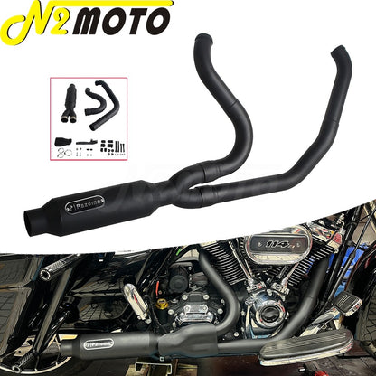Motorcycle 2-into-1 Exhaust Muffler System For Harley Touring Electra Glide FLHTI FLHTK FLHTPI FLHTKL FLHTCUI FLHTKSE 2017-2025