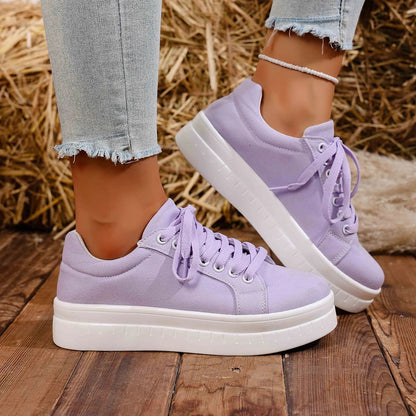 Tênis Feminino 2025 Nova Moda Casual Sapatos Femininos Tênis Designer de Verão Feminino Cadarço Plataforma Esporte Sapatos Feminino